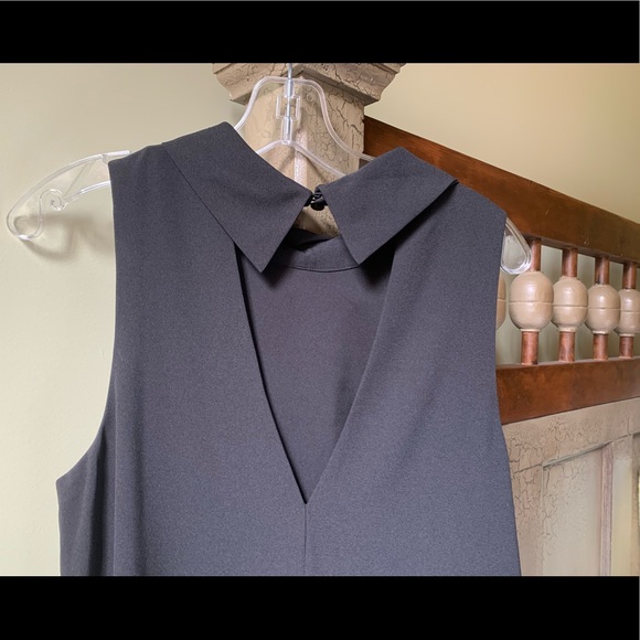 Black collared midi evening dress - Picture 3 of 6